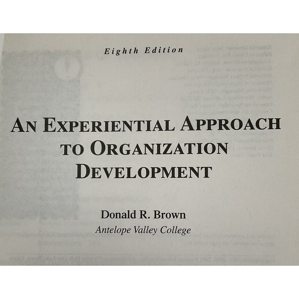 An Experiential Approach to Organization Development - Picture 7 of 7